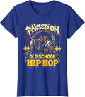 Raised On Old School Hip Hop Cassette Graffiti Rap T-Shirt, Women, Royal Blue, Small - As Pictured