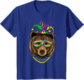 Bear Animal Lover Cute Mardi Gras Carnival Jester T-Shirt, Youth, Royal Blue, 3T - As Pictured