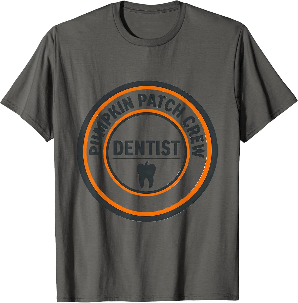 Pumpkin Patch Crew Dentist Dental Squad Halloween Costume T-Shirt - Asphalt Grey