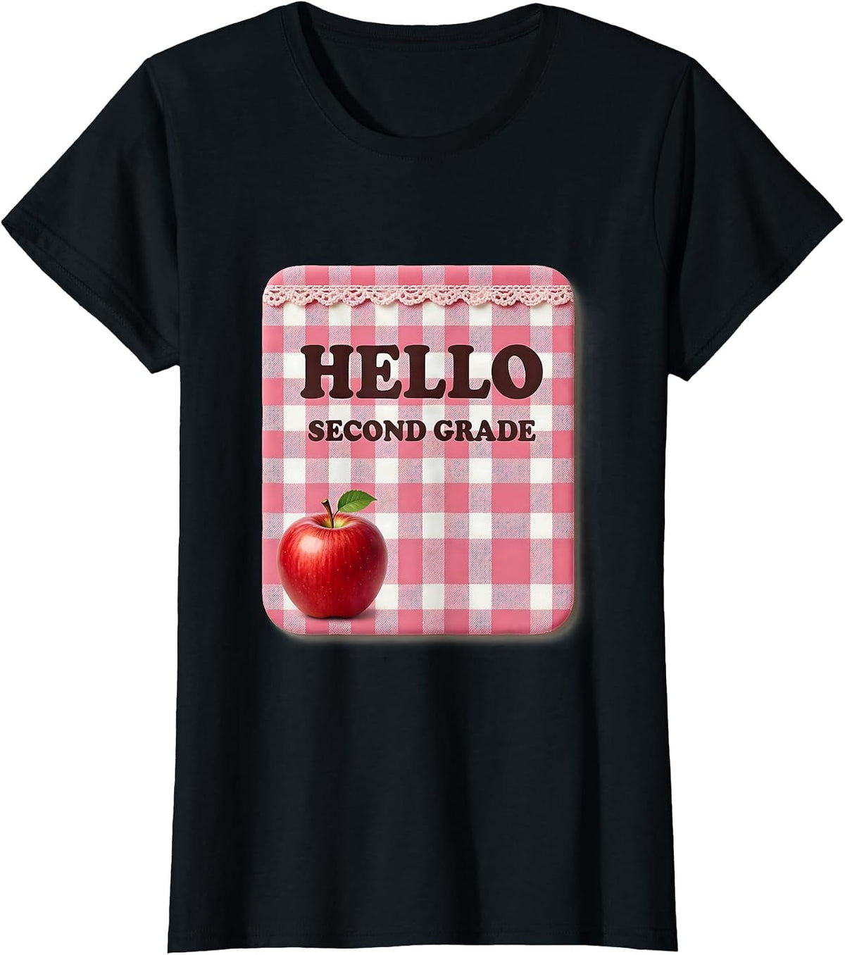 Hello Second Grade Cute Teacher Retro Back To School T-Shirt - Black