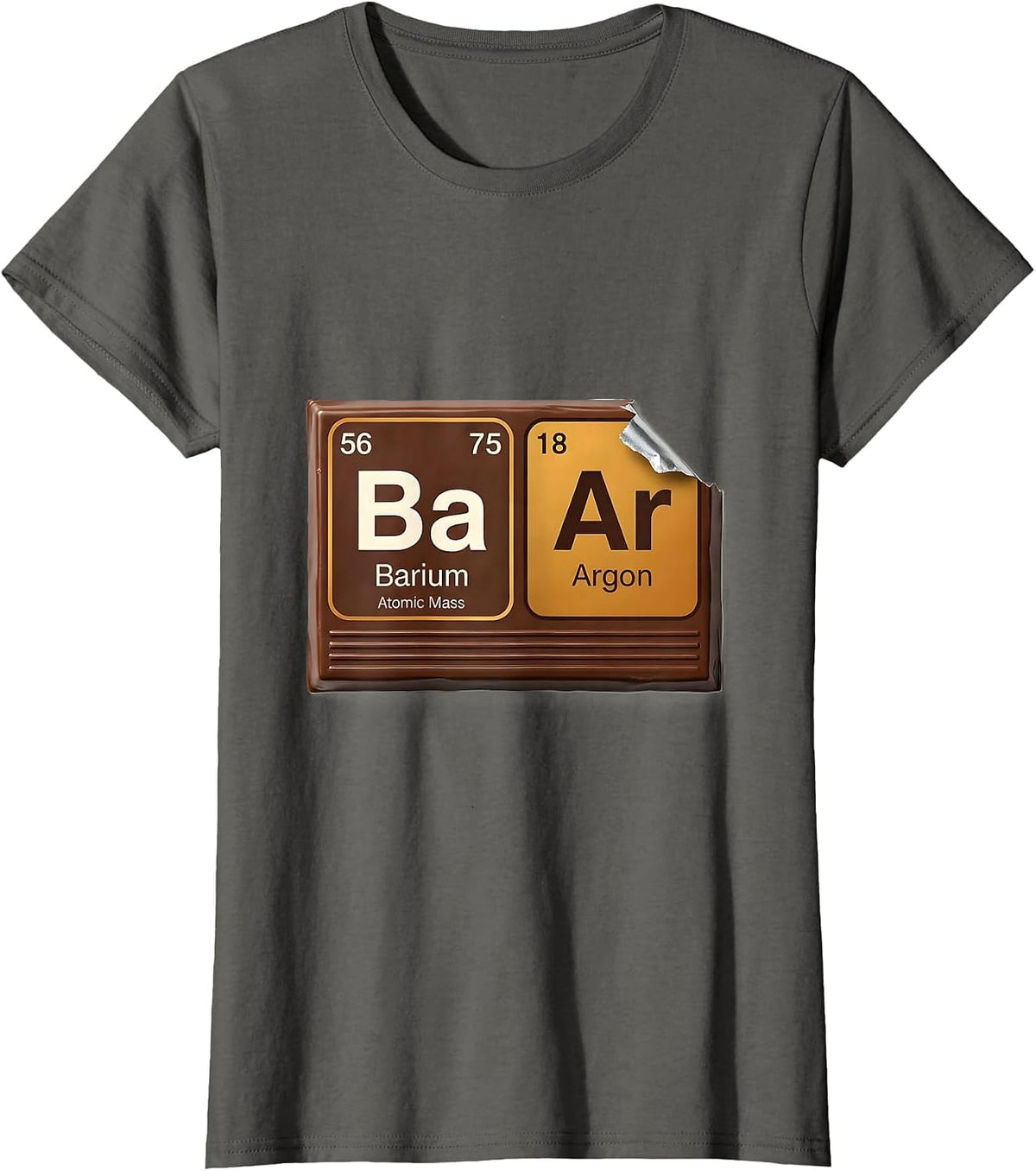 Women's BAr Funny Periodic Table Chemistry Pun Science Geek T-Shirt - Asphalt Grey