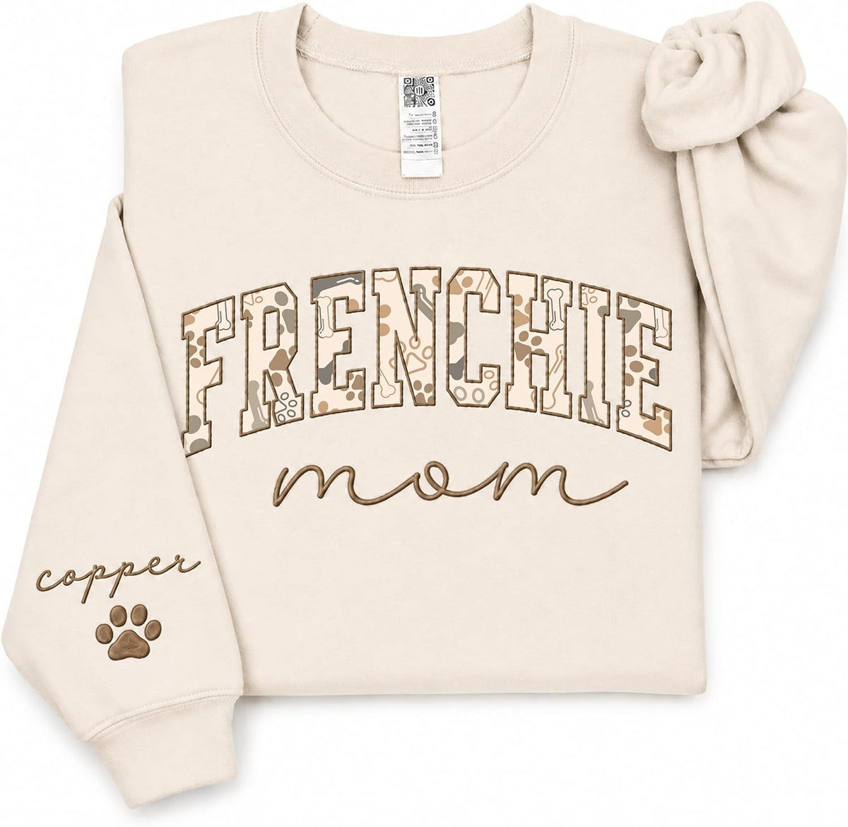 Custom Dog Embroidered Sweatshirt, Custom Dog Mom Sweatshirt, Dogs Shirt for Women, Dogs Mom Gifts, Pet Lover Gift - Frenchie