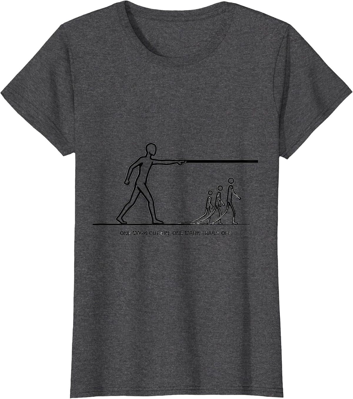 Women's One Mark Cuts In One Mark Trails Off Funny Grammar Teacher T-Shirt - Dark Heather Grey