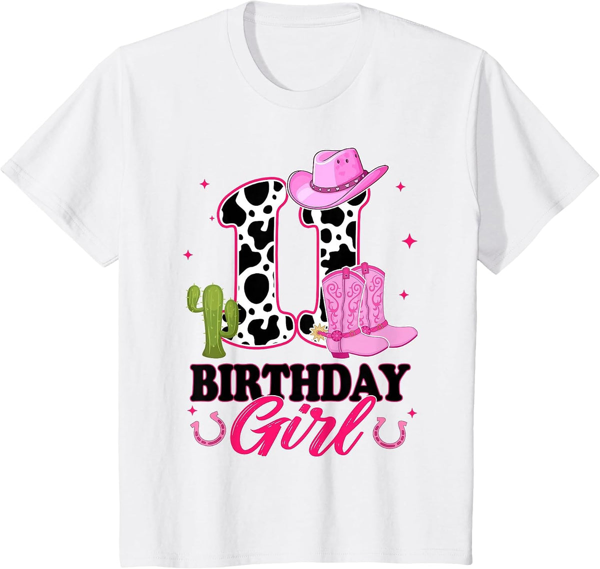 11th Birthday Girl Rodeo Western 11 Year Old Cowgirl T-Shirt - White