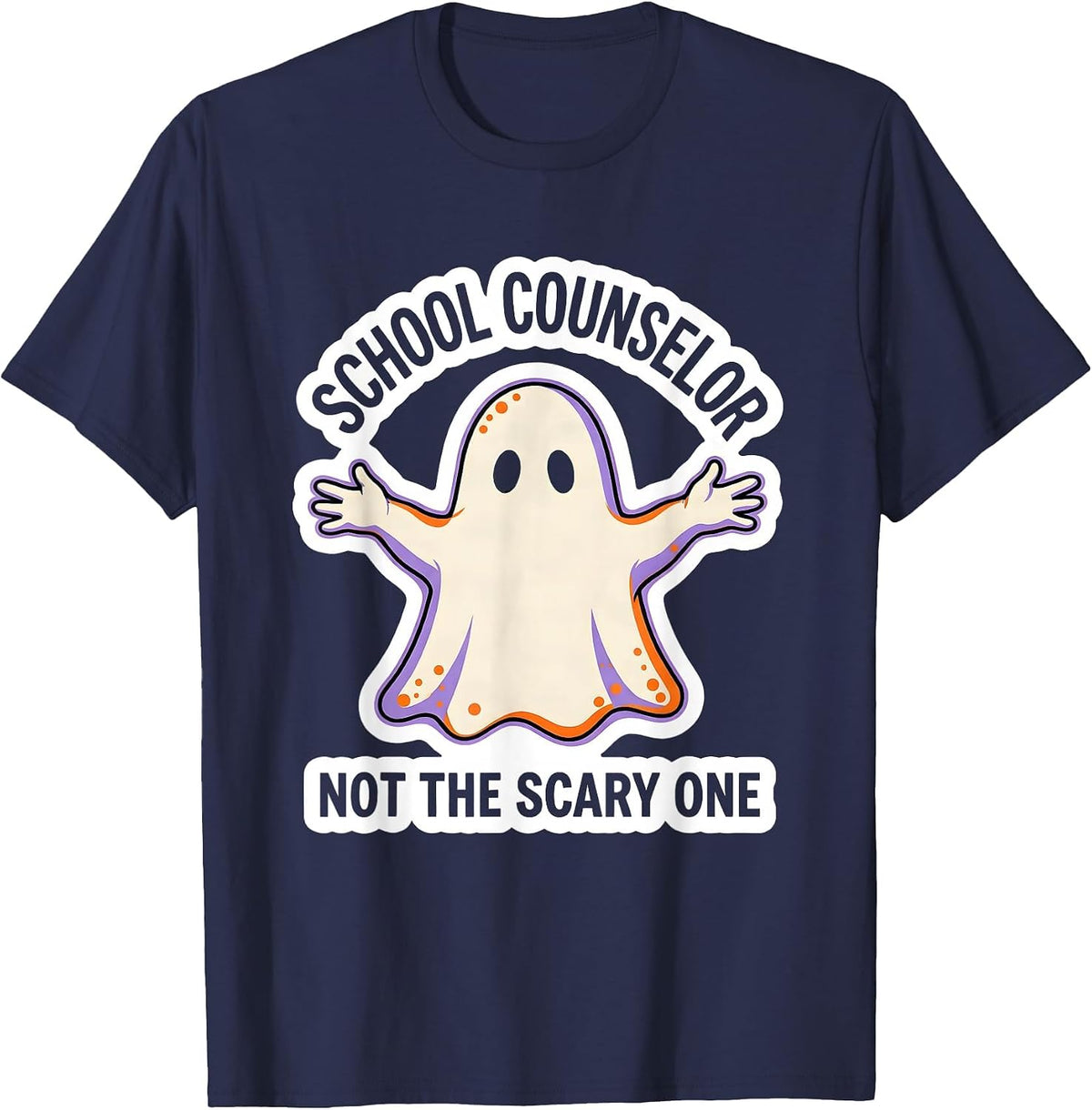 Men's School Counselor—Not The Scary One Funny Halloween Mental T-Shirt - Navy Blue