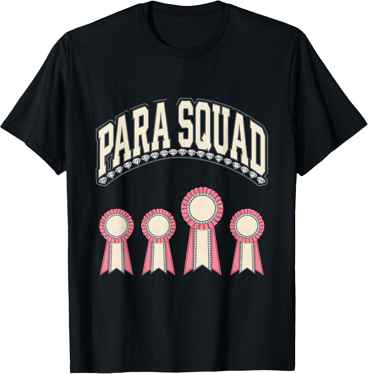 Men's Para Squad Sparkle Varsity Paraeducator Appreciation Teacher T-Shirt - Black