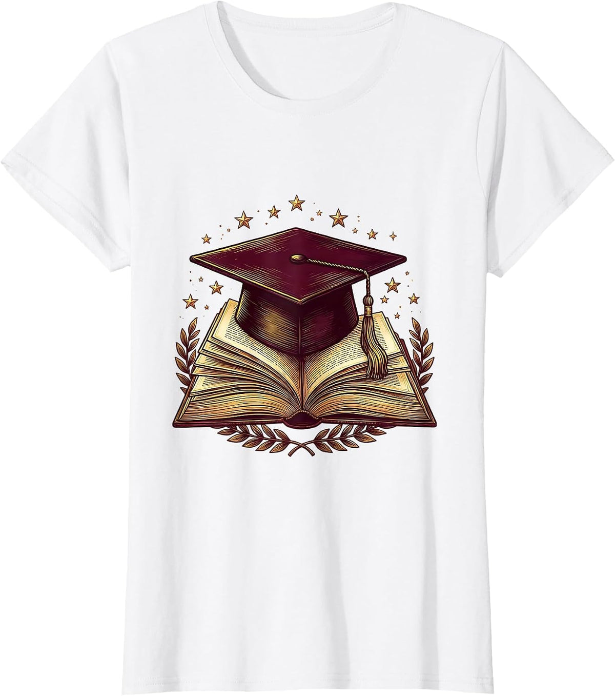 School Counselor Graduation Cap and Book Design T-Shirt - White