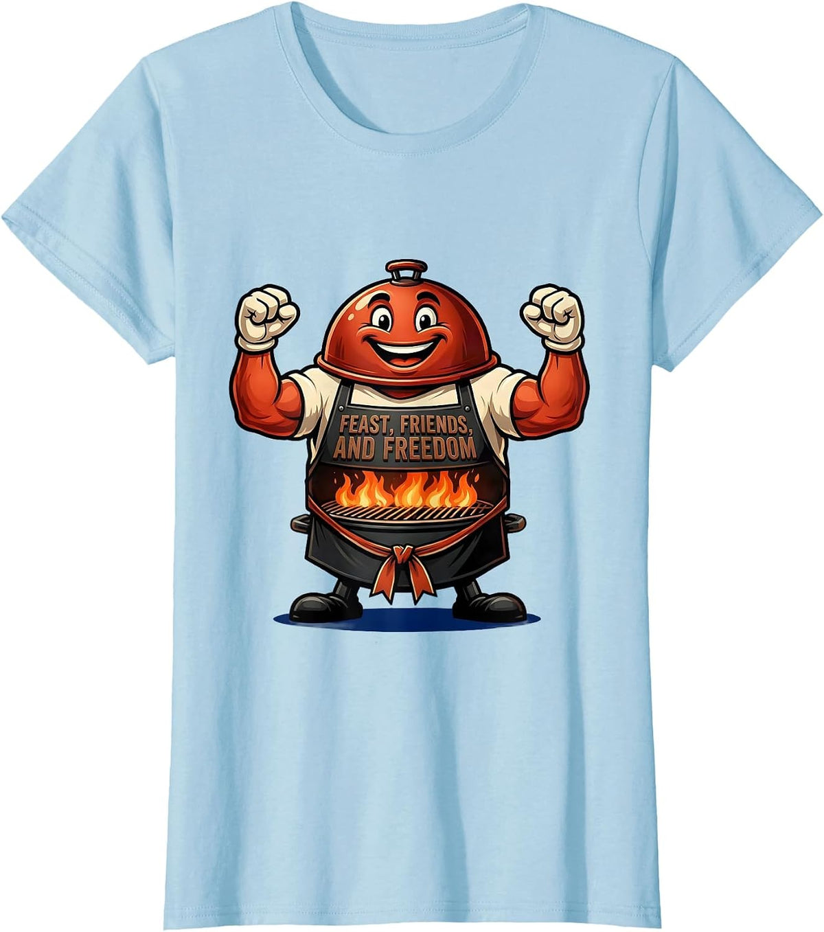 Women's Feast Friends and Freedom Labor Day Celebration T-Shirt - Baby Blue