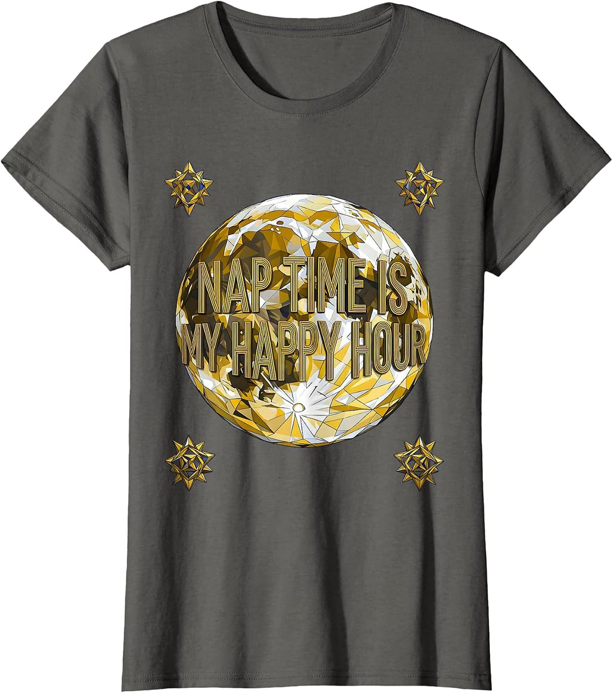 Women's Nap Time Is My Happy Hour Preschool Teacher T-Shirt - Asphalt Grey
