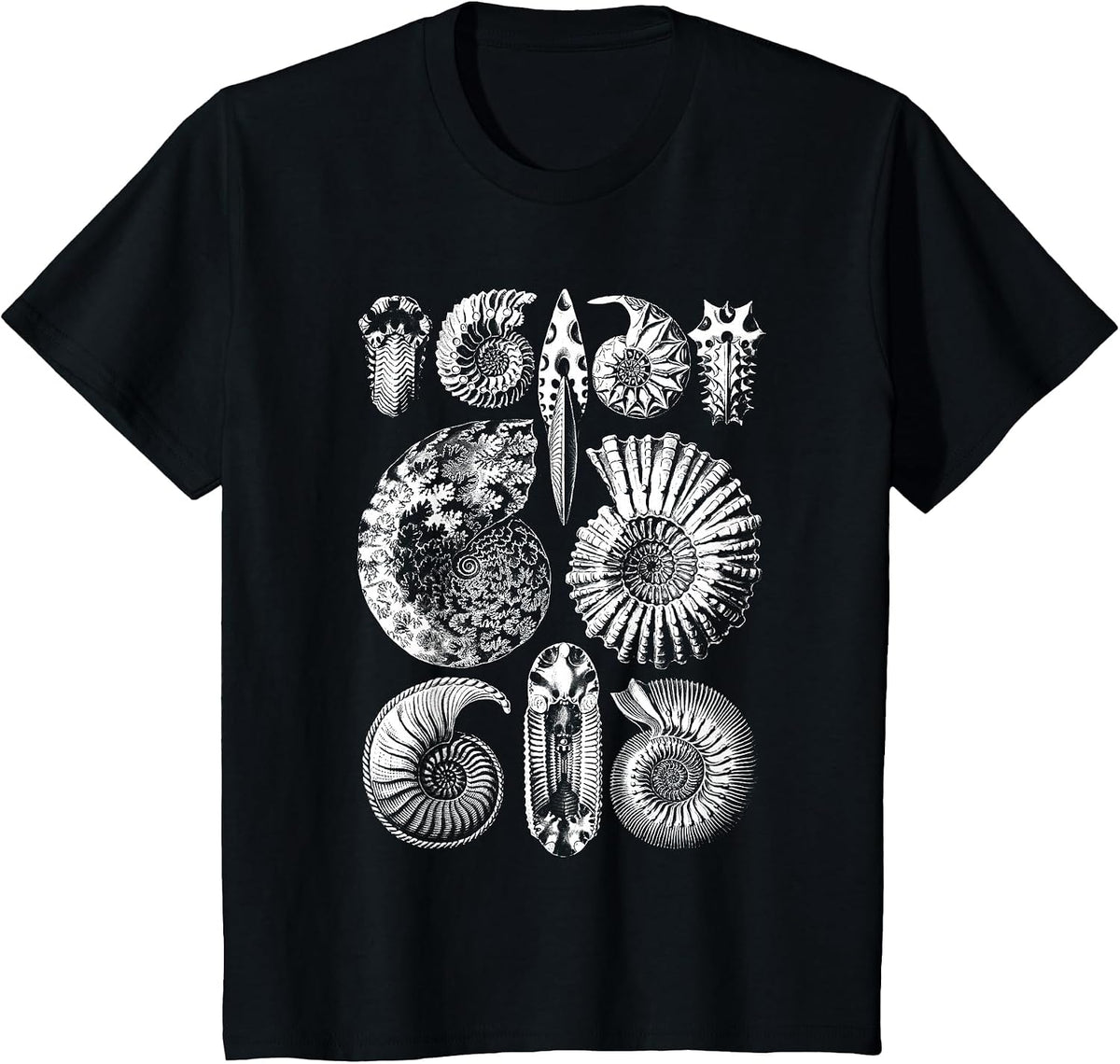 Vintage Haeckel Ammonitida Ammonoids Mollusks Tee T-Shirt T-Shirt - Black