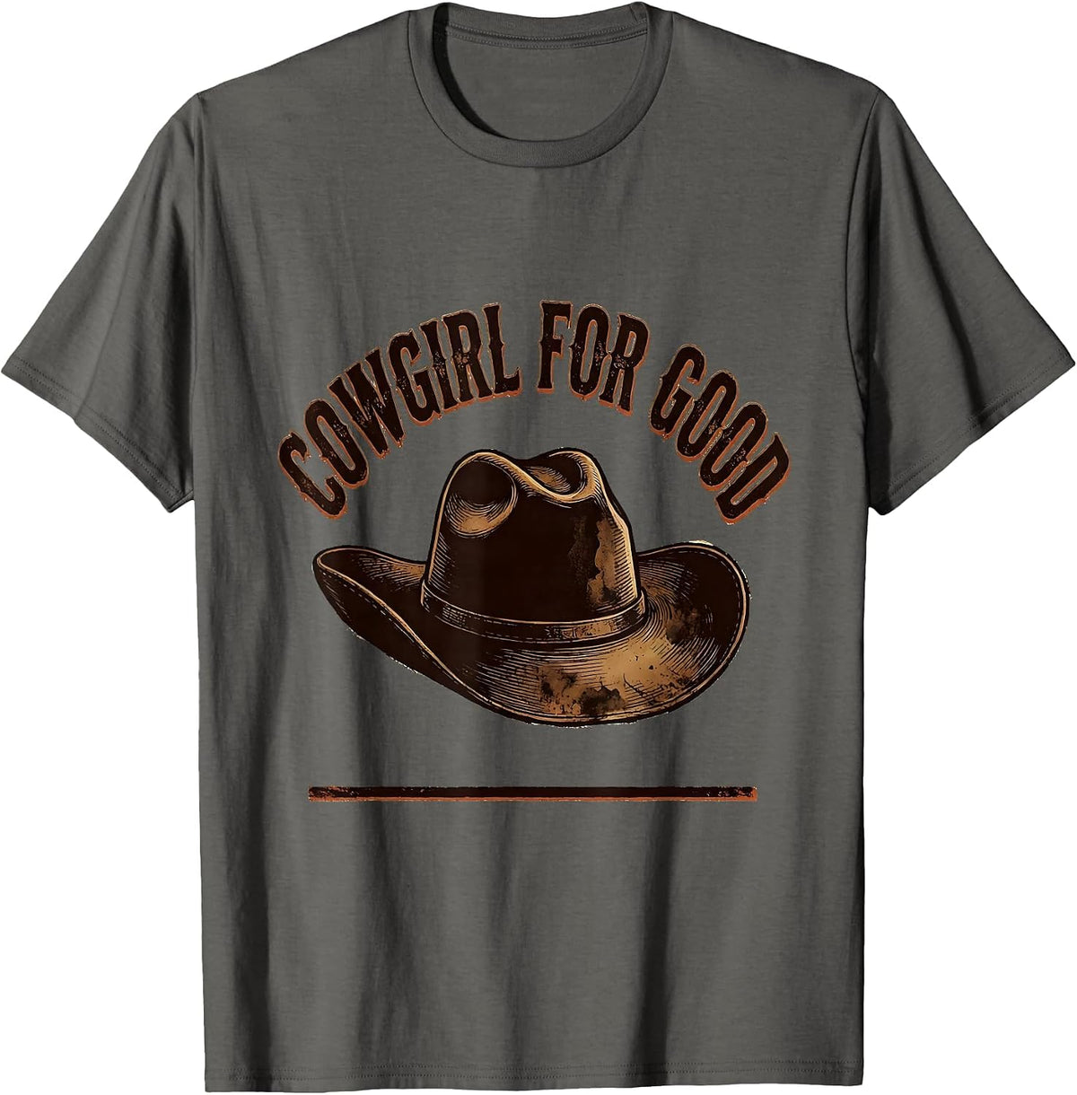 Men's Cowgirl For Good Distressed Western Rodeo Identity Pride T-Shirt - Asphalt Grey