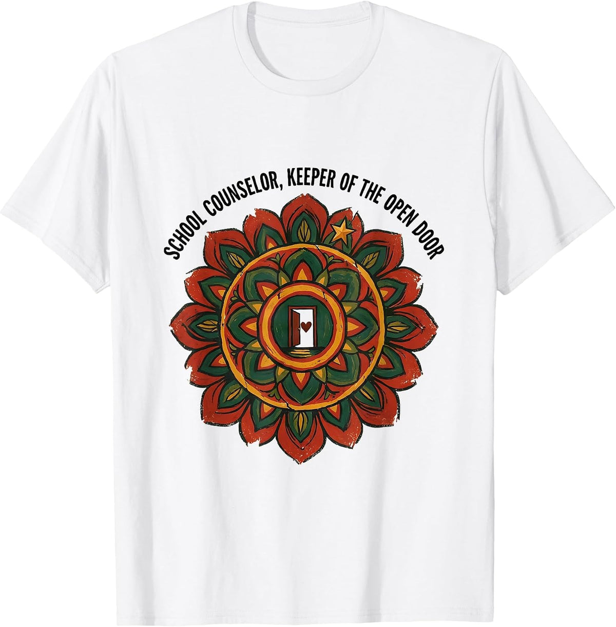 Men's School Counselor, Keeper Of The Open Door Funny T-Shirt - White