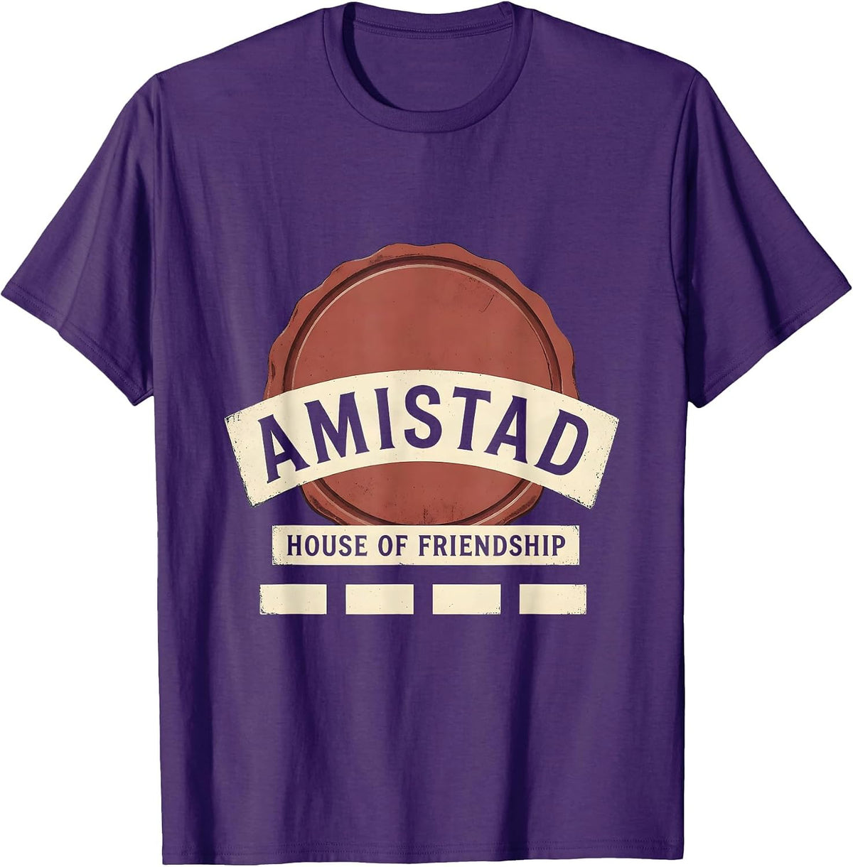Men's Amistad House of Friendship Vintage Teachers Students School T-Shirt - Purple