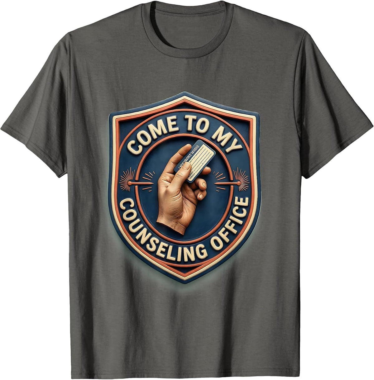 Come To My Counseling Office Groovy Retro School Counselor T-Shirt - Asphalt Grey
