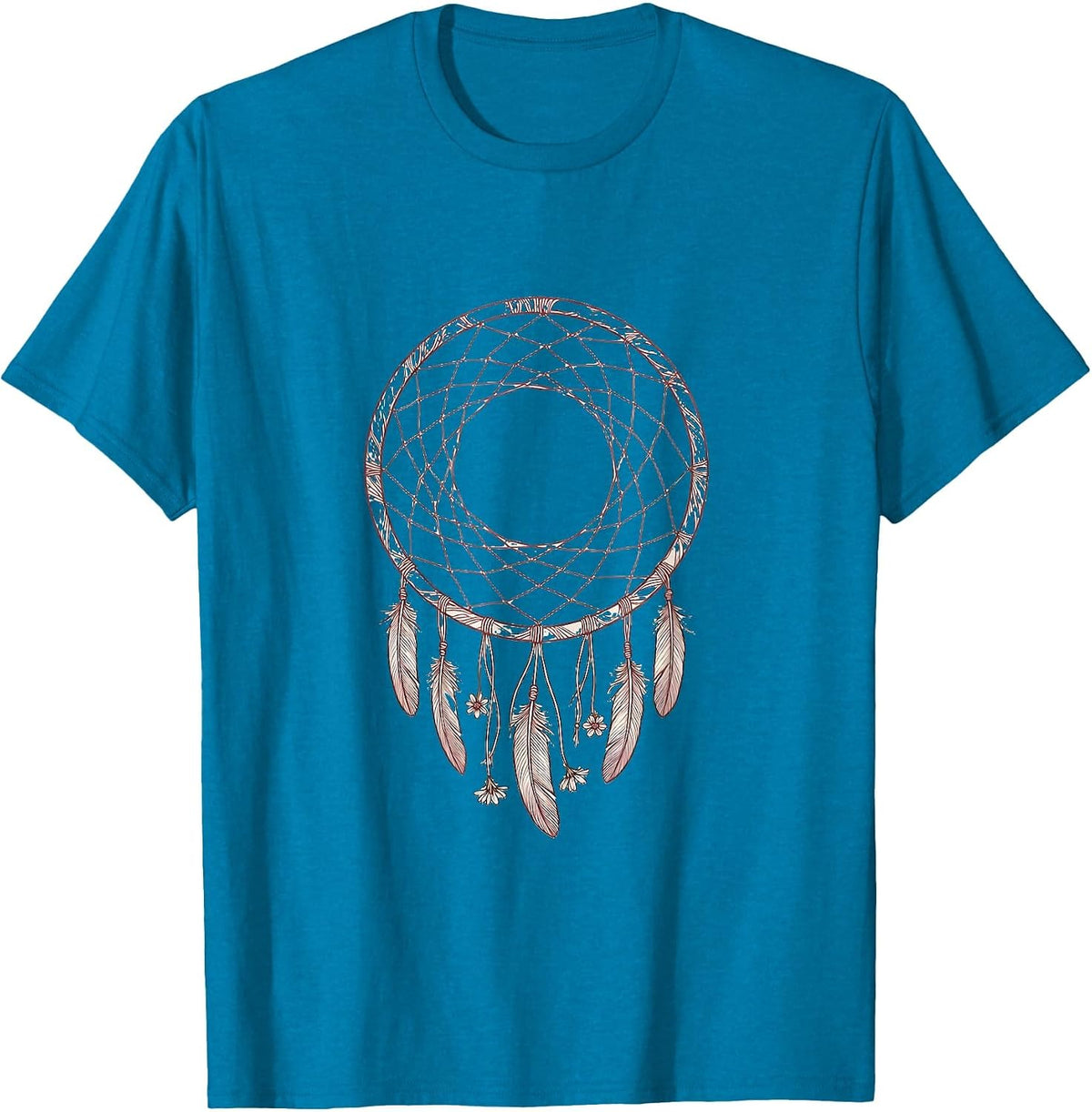 Dreamcatcher Wildflower Boho Western Design T-Shirt - Sapphire Blue