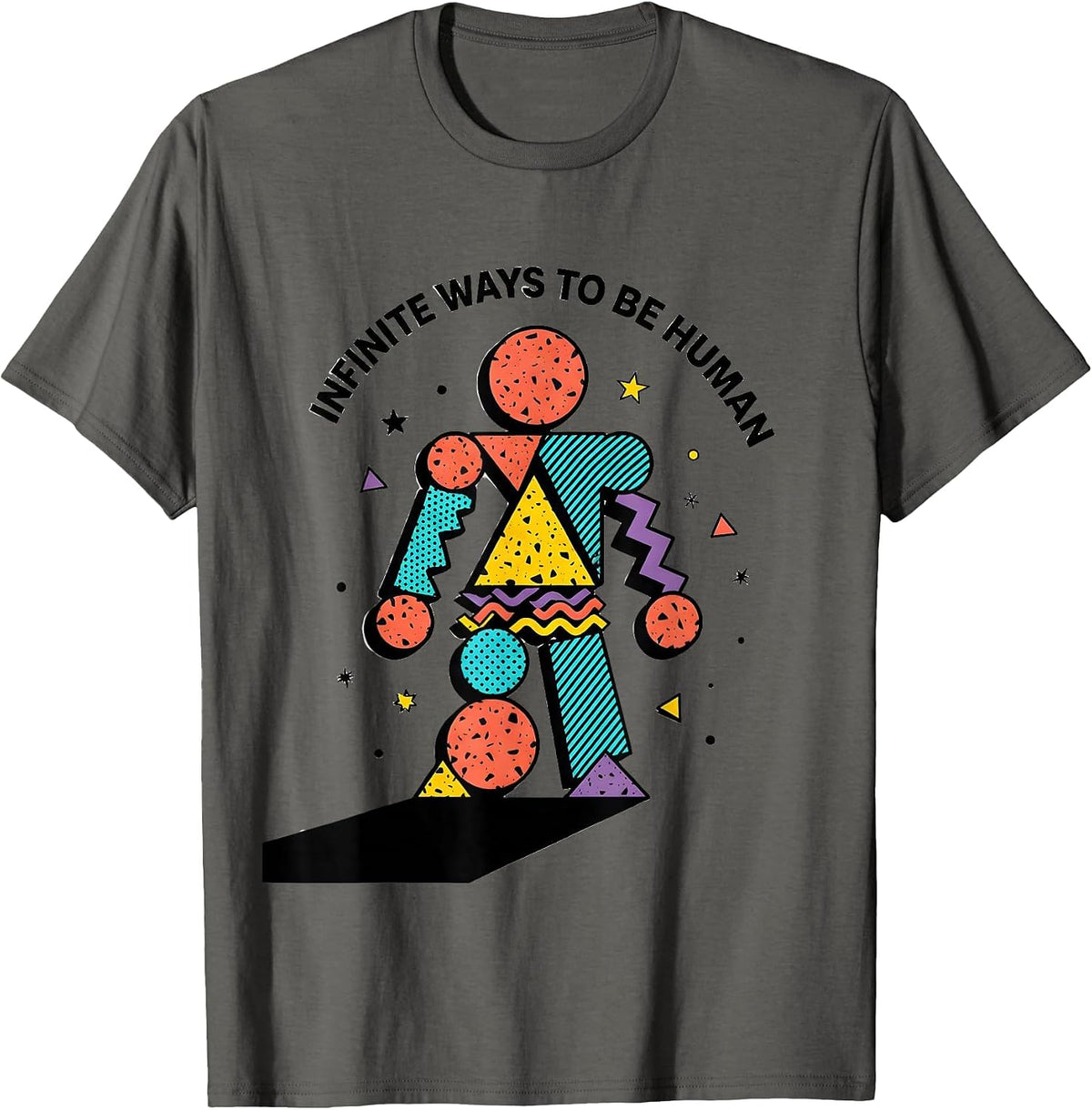 Men's Infinite Ways to Be Human Autism Awareness Design T-Shirt - Asphalt Grey