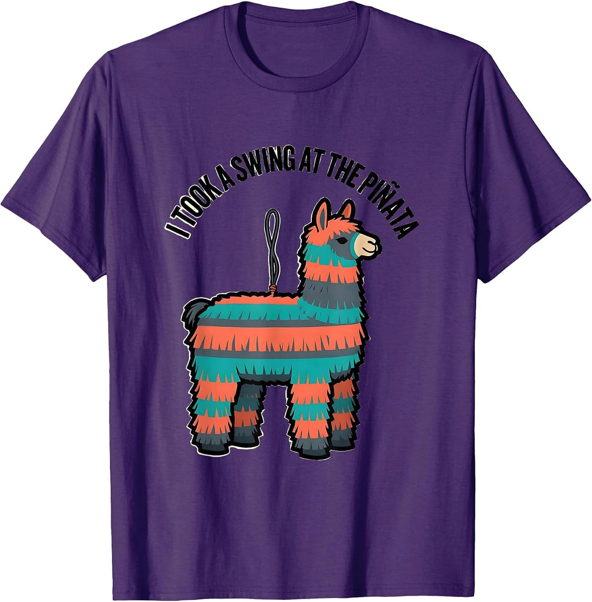 Men's I Took A Swing At The Piñata Funny Party Humor Cinco de Mayo T-Shirt - Purple