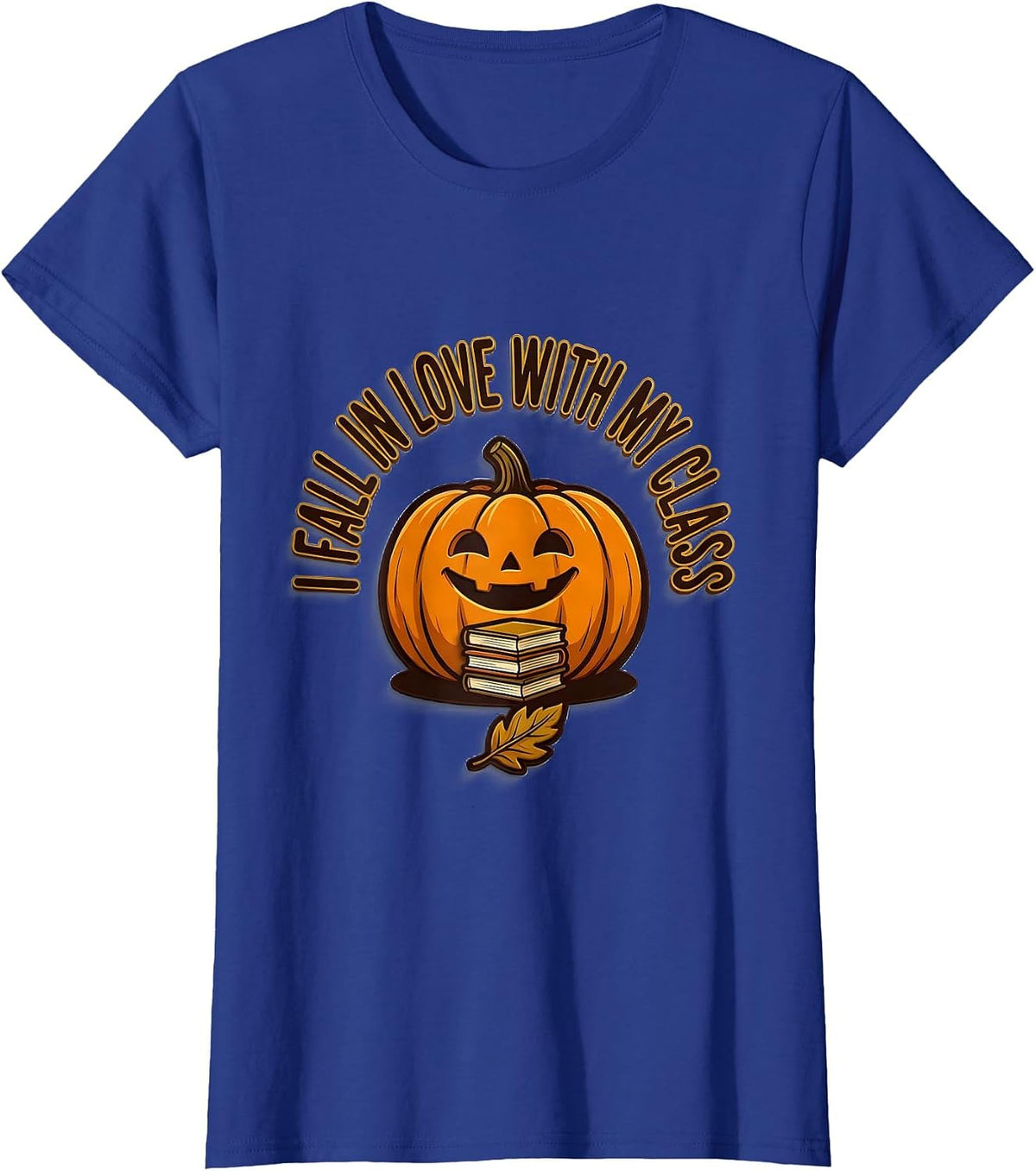 Women's I Fall In Love With My Class Teacher Autumn Preschool T-Shirt - Royal Blue