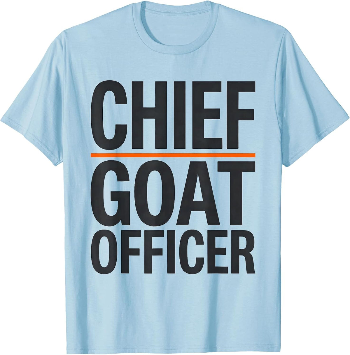 Men's Chief Goat Officer Funny Animal Mascot Novelty Humor T-Shirt - Baby Blue