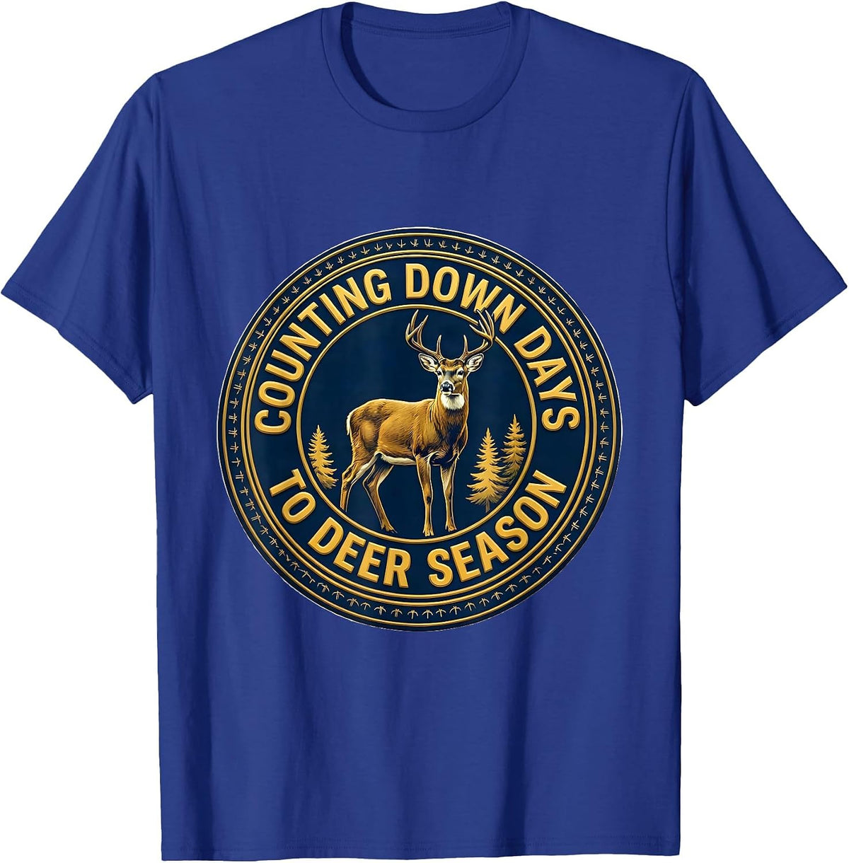 Men's Counting Down Days To Deer Season Funny Hunting Youth T-Shirt - Royal Blue