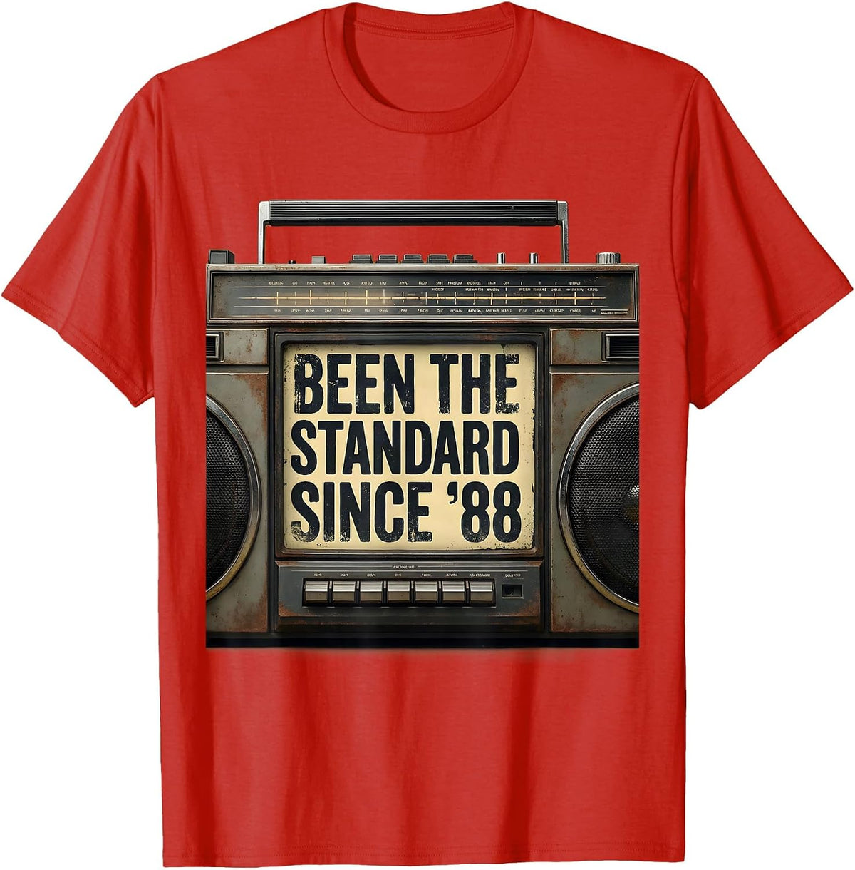 Men's Been The Standard Since 88 Vintage 90s Hip-Hop Rap Music T-Shirt - Red