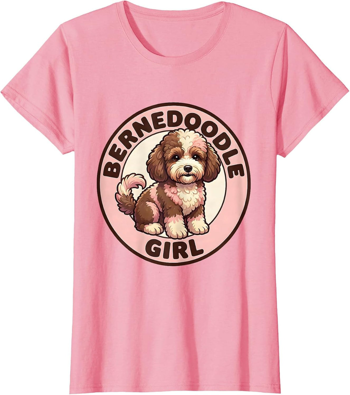 Women's Bernedoodle Girl Cute Kawaii Dog Lover Breed Pride T-Shirt - Pink