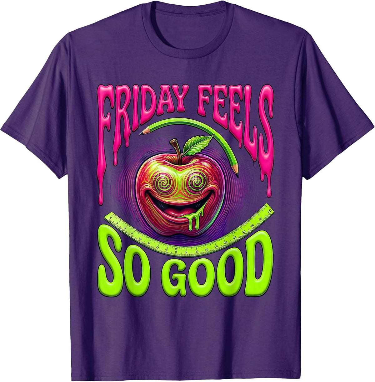 Friyay Teacher Friday Feels So Good Design T-Shirt - Purple