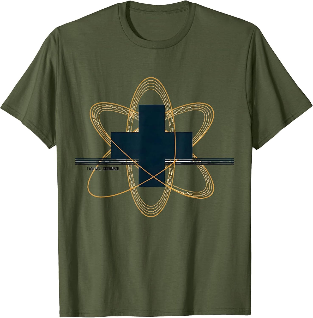 I Am Well Grounded Funny Science Nerd Gift Periodic Table T-Shirt - Olive Green