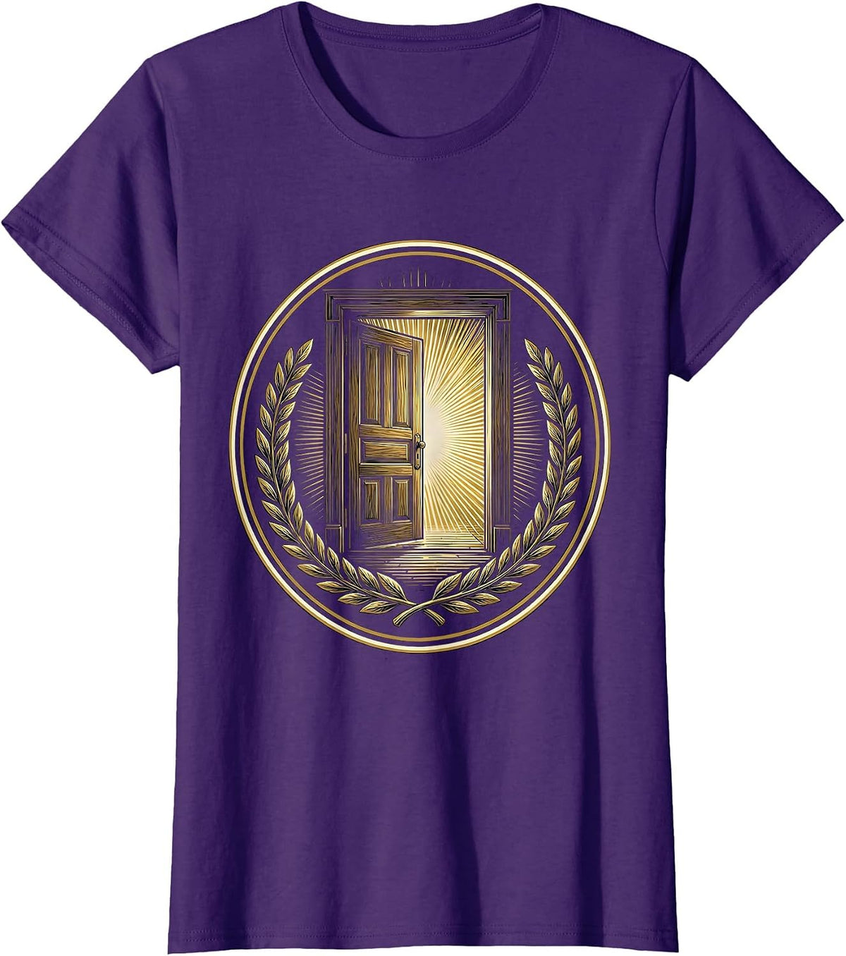 Women's School Counselor Open Door Light Illustration T-Shirt - Purple