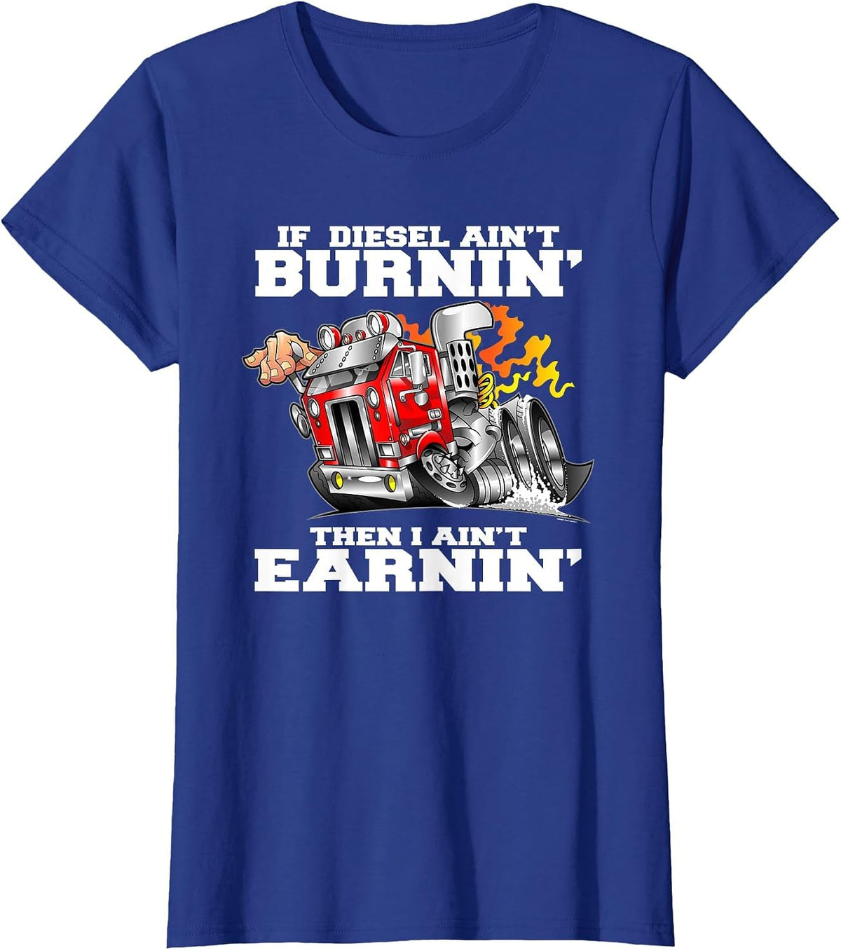 Funny Diesel Truck Driver Big Rig Cabover Truckers T-Shirt - Royal Blue