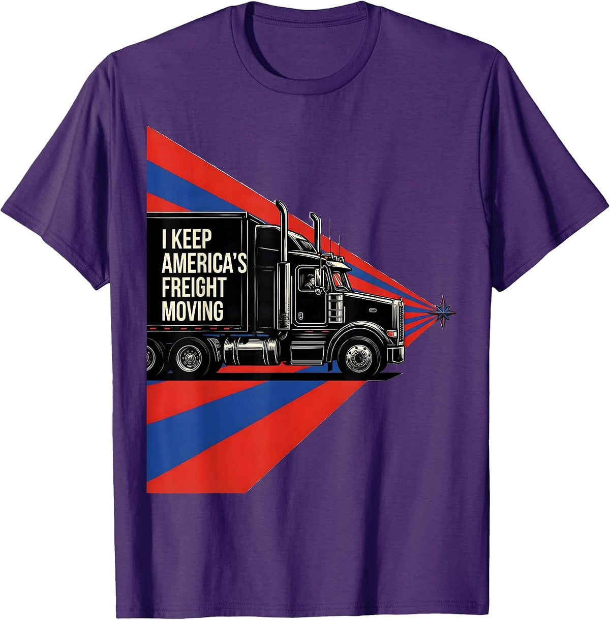 Men's I Keep America's Freight Moving Patriotic Trucker Semi T-Shirt - Purple
