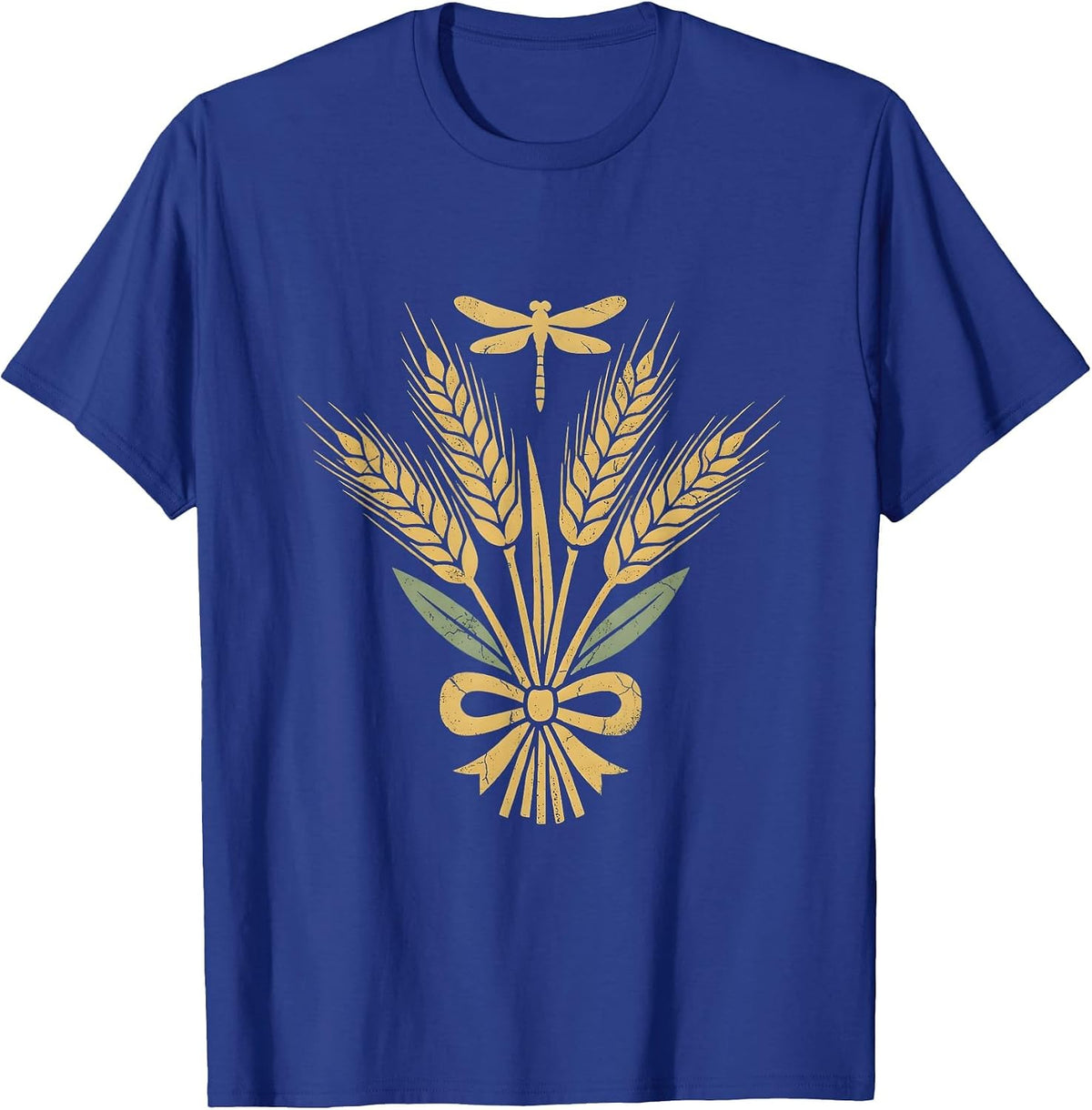 Labor Day Woman Farmer Harvesting Wheat Field T-Shirt - Royal Blue