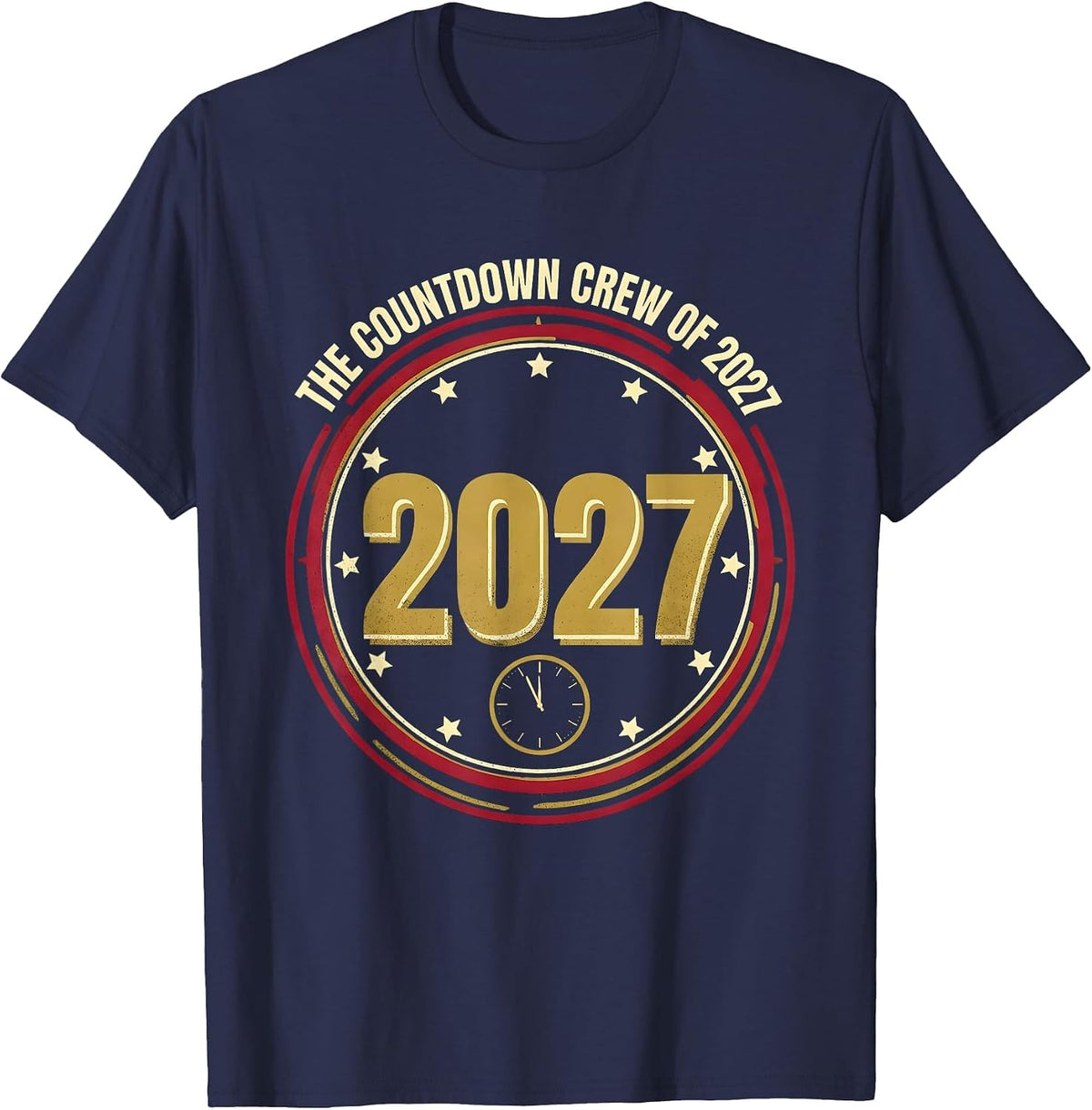 The Countdown Crew Of 2027 Festive Family Matching New Years T-Shirt - Navy Blue