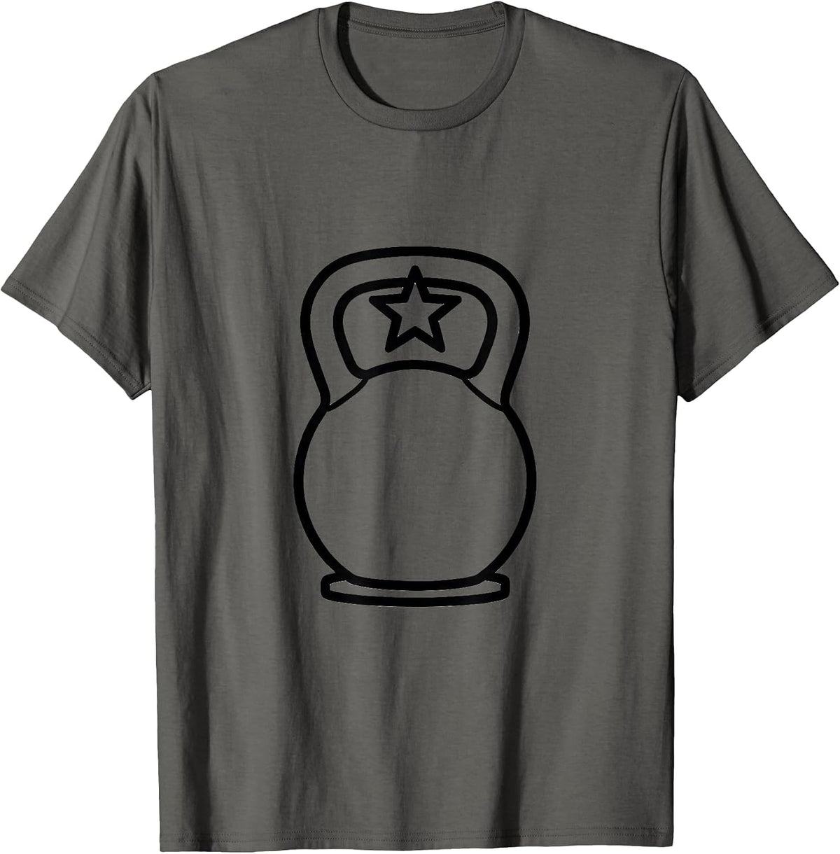 Men's Kettlebell Star Gym Christmas Fitness Humor T-Shirt - Asphalt Grey