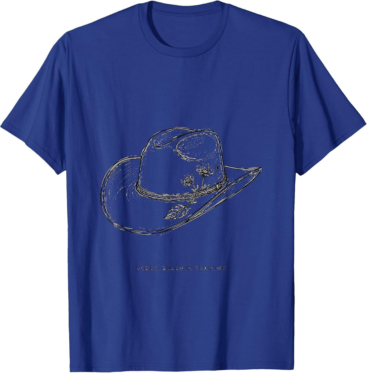 Men's Rodeo Queen In Training Western Cowgirl Design T-Shirt - Royal Blue