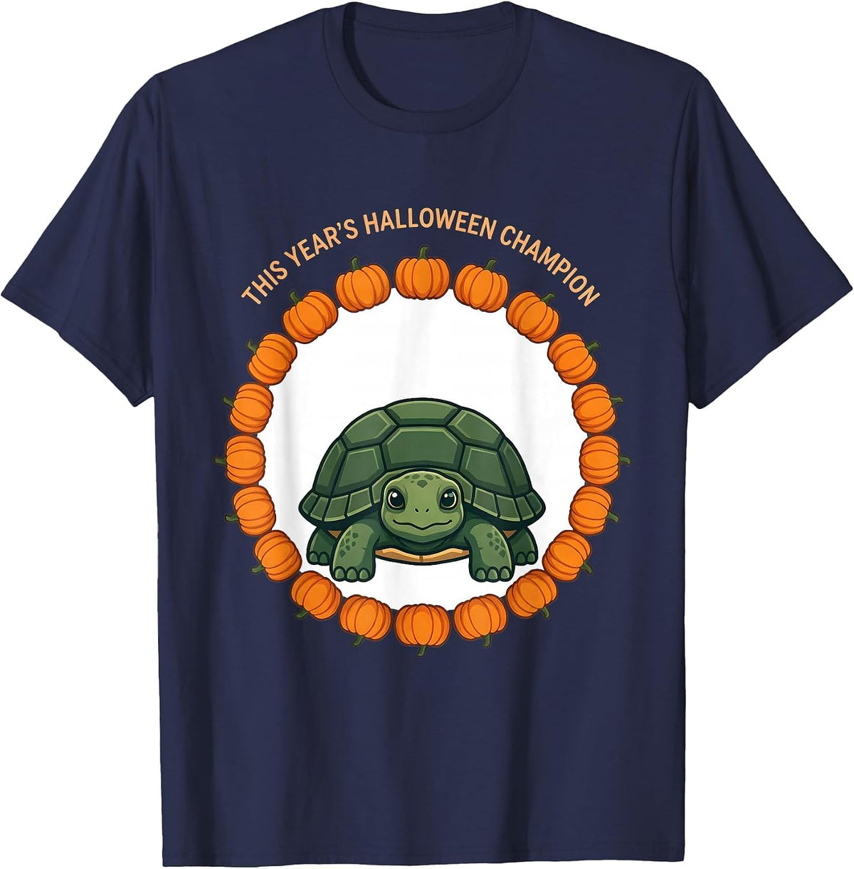 This Year's Halloween Champion Whimsical Turtle Costume T-Shirt - Navy Blue