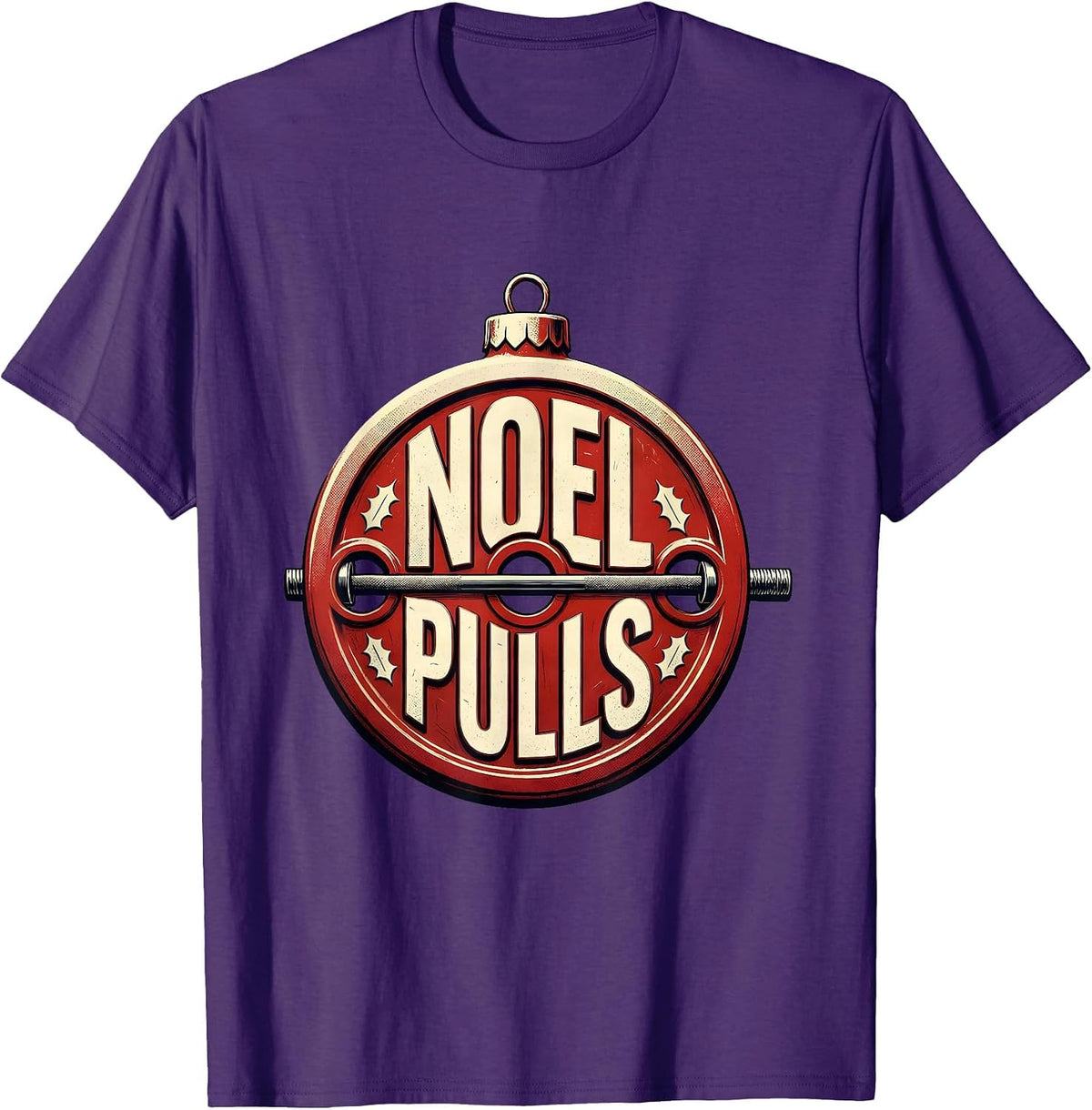 Noel Pulls Funny Gym Bodybuilding Christmas Weightlifting T-Shirt - Purple