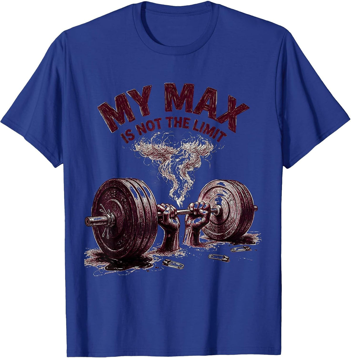 My Max Is Not The Limit Faith Fitness Funny Gym Design T-Shirt - Royal Blue