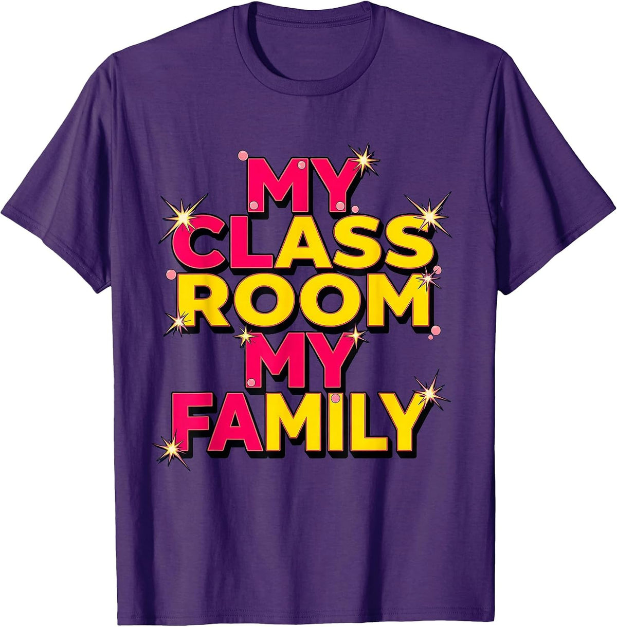 My Classroom My Family Second Grade Teacher Design T-Shirt - Purple