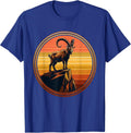 Mountain Goat Jagged Cliff Edge Wildlife Graphic T-Shirt - Royal Blue