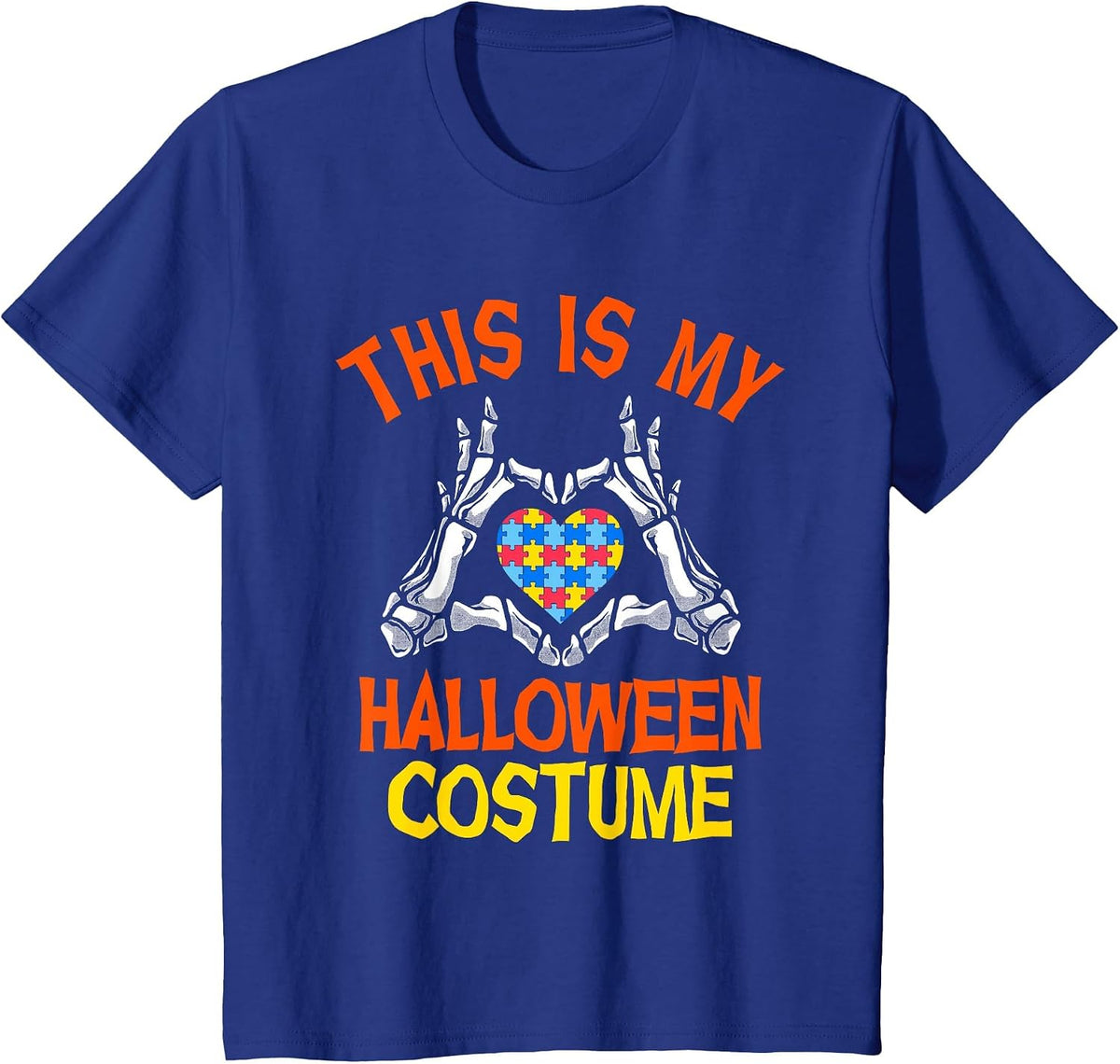 This is My Halloween Costume Funny Autism Awareness T-Shirt - Royal Blue