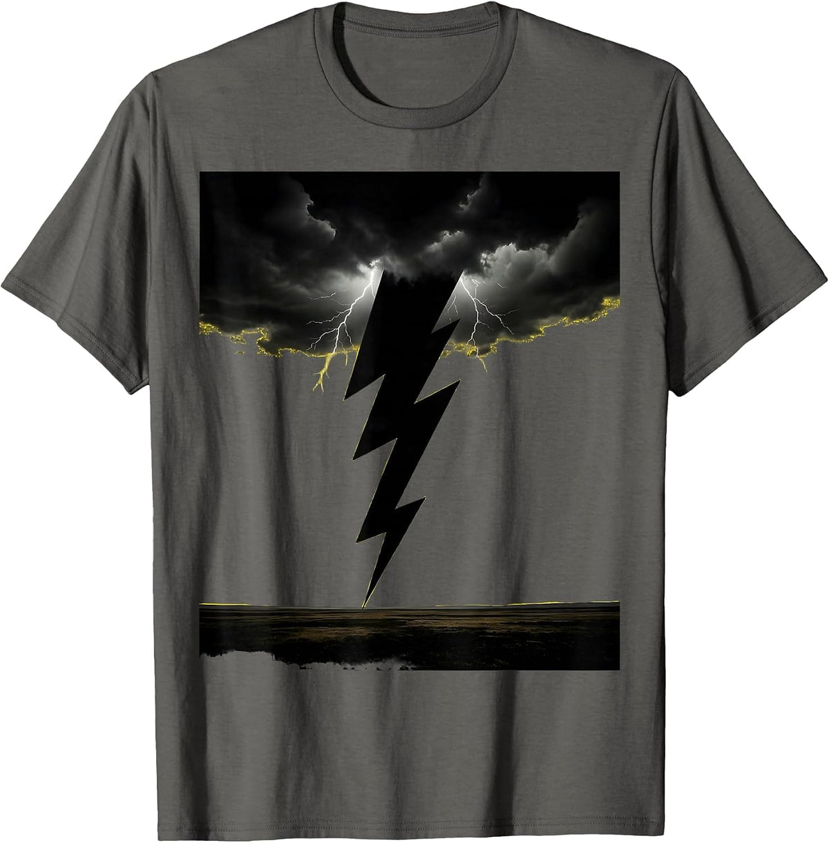 Men's Lightning Bolt Striking Open Field Graphic T-Shirt - Asphalt Grey