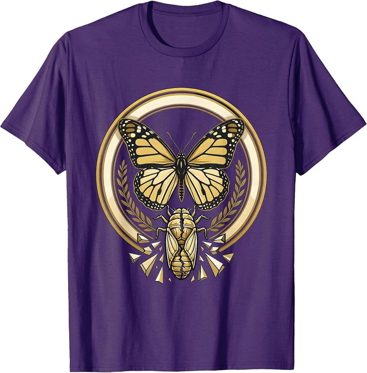 Men's School Counselor Butterfly Chrysalis Transformation T-Shirt - Purple