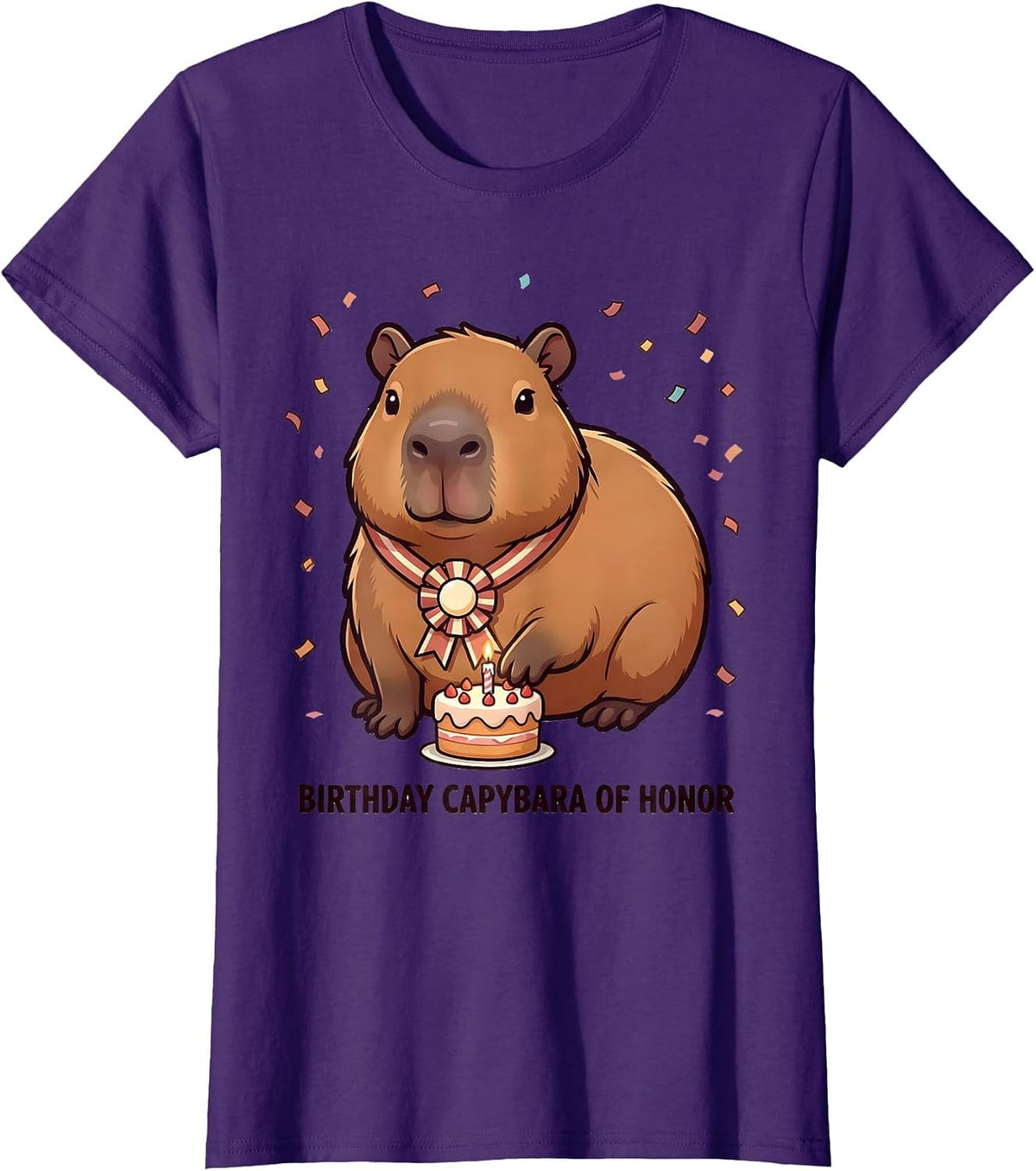 Women's Birthday Capybara Of Honor Cute Kawaii Animal Lover Birthday T-Shirt - Purple
