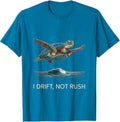 I Drift Not Rush Nature Outdoor Sea Turtle Beach Vacation T-Shirt - Sapphire Blue