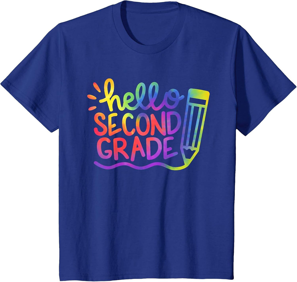 Hello 2nd Grade Second Grade Teacher Tie Dye Back to School T-Shirt - Royal Blue