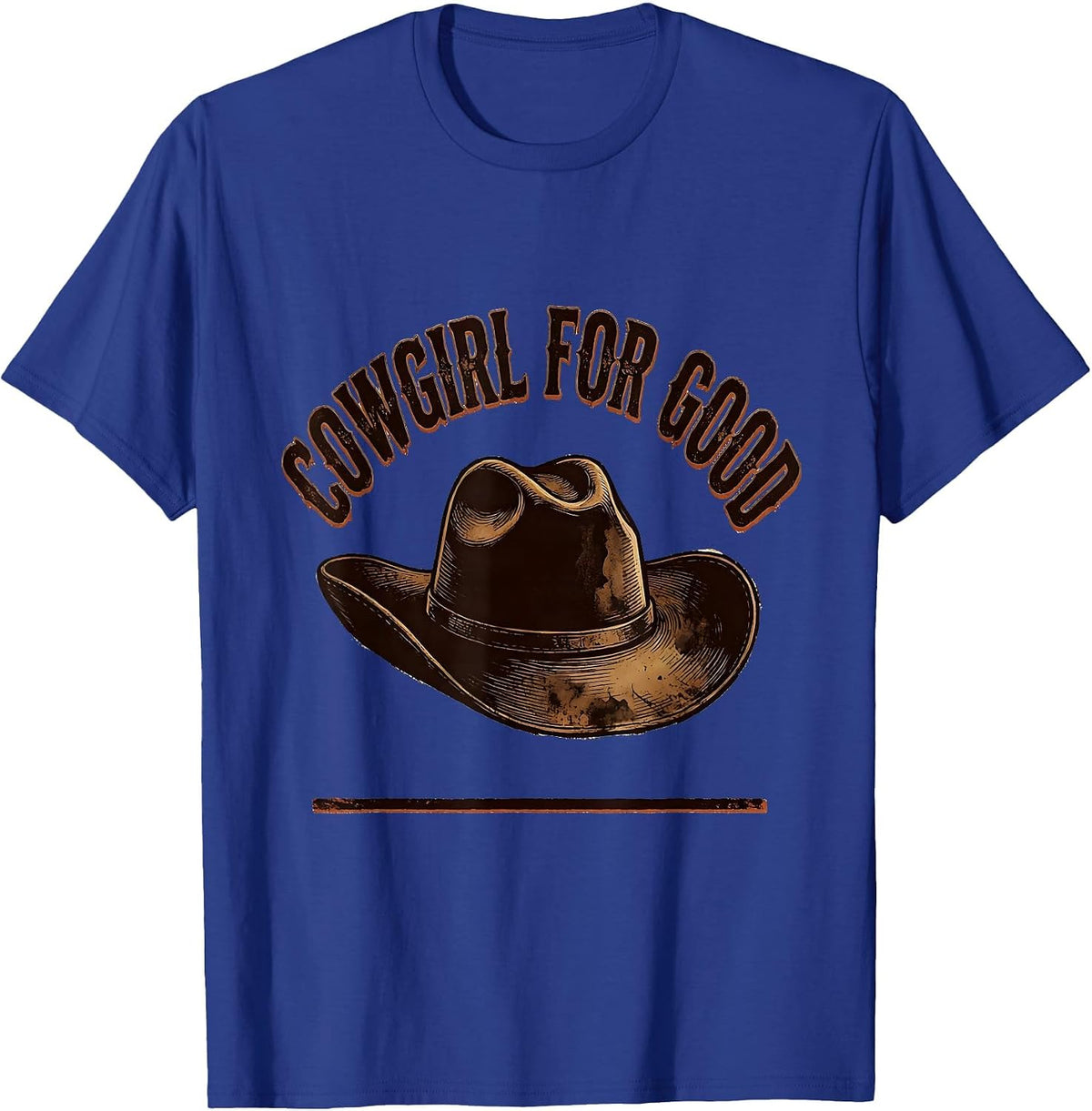 Men's Cowgirl For Good Distressed Western Rodeo Identity Pride T-Shirt - Royal Blue