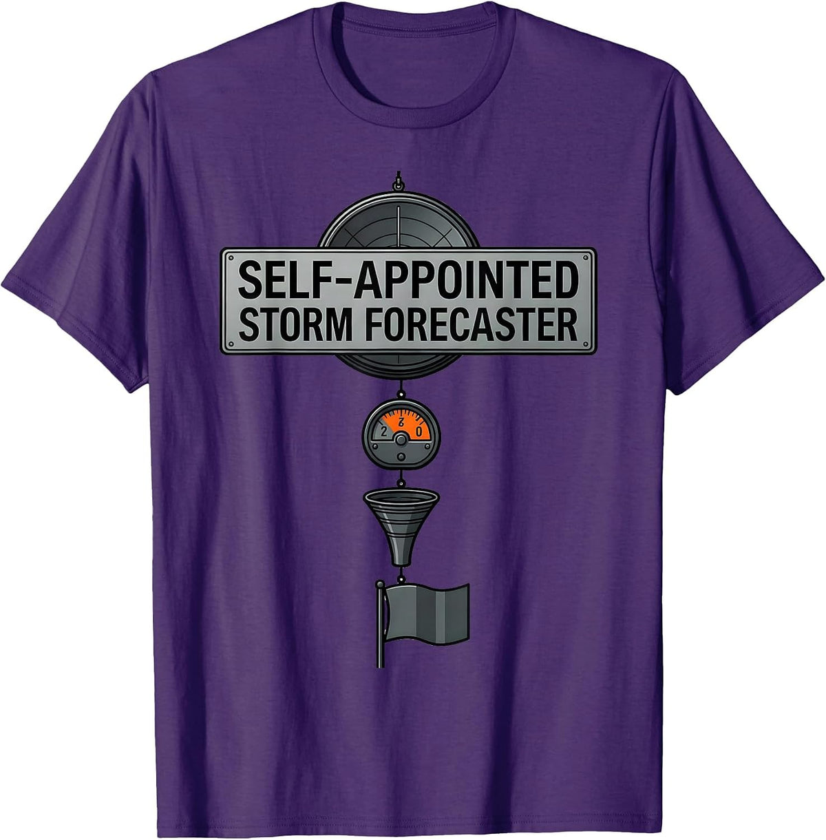 Self-Appointed Storm Forecaster Exploded View Technical T-Shirt - Purple