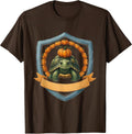 Halloween Turtle Pumpkin Crown Whimsical Animal Lover T-Shirt - Brown