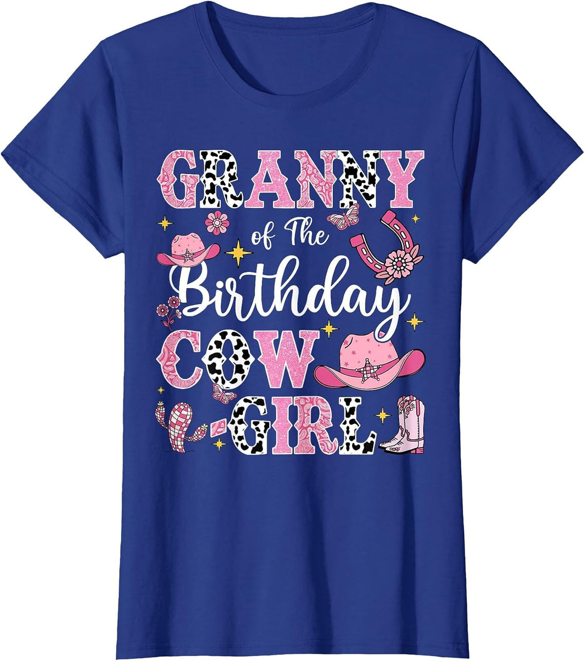 Granny of The Birthday Cow-Girl Rodeo Cow Girl Birthday T-Shirt - Royal Blue